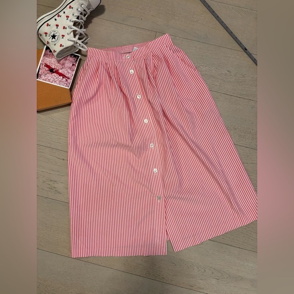 Alfred Dunner Womens Pink Striped Comfort Elastic Waist A-Line Skirt Size 6 VTG - Picture 2 of 9